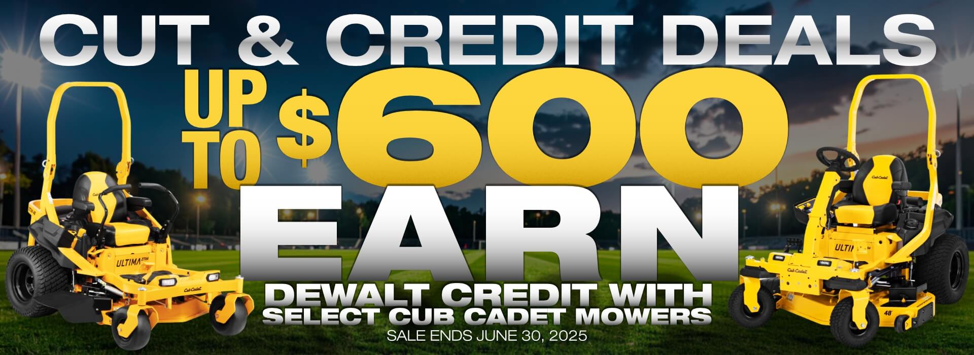 Cub Cadet and Dewalt Promo